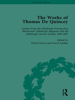 cover image of The Works of Thomas De Quincey, Part I Vol 6